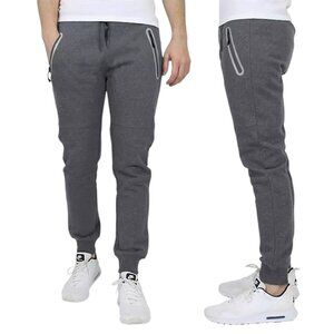 LYREBIRD ATELIER Slim Fit Fleece Jogger Sweatpants‎ In Charcoal - Size Large